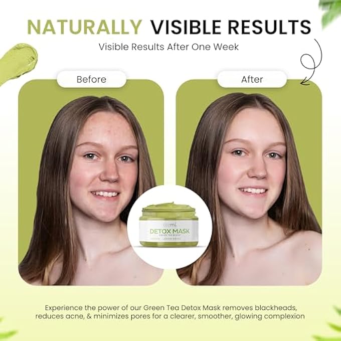 teami DETOX FACE MASK FOR HYDRAITING,STICK MASK ALTERNATIVE MOISTURIZING & PURIFYING, BLACKHEAD REMOVER GREEN TEA MASK CLEANSE MASK REDUCES ACNE & OIL, PORE MINIMIZER CLAY MASK FOR ALL SKIN TYPES - Image 4